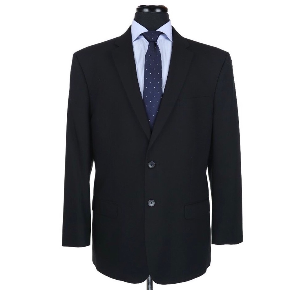 Jos A Bank Slim Fit 100 % Wool Suit Black 42R